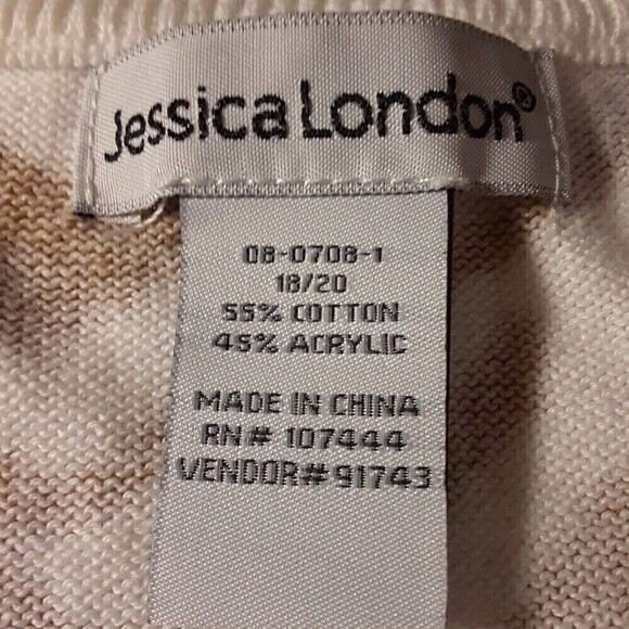 Jessica London Plus Size 18/20 Gold/White Cotton Blend Sweater - Picture 6 of 7